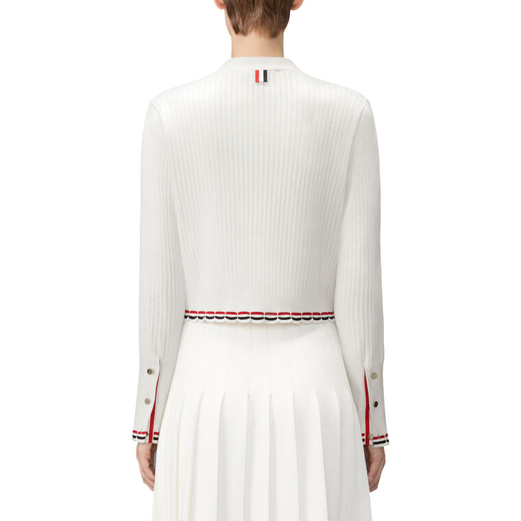 Long Sleeve Pointelle Rib Stitch Cardigan image number null