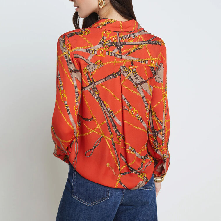 Nina Silk Belt-and-Chain Shirt image number null