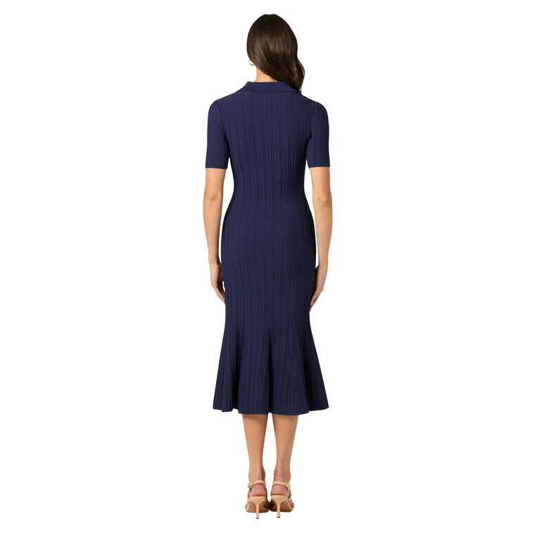 Tulip Rib Knit Midi Shirtdress image number null