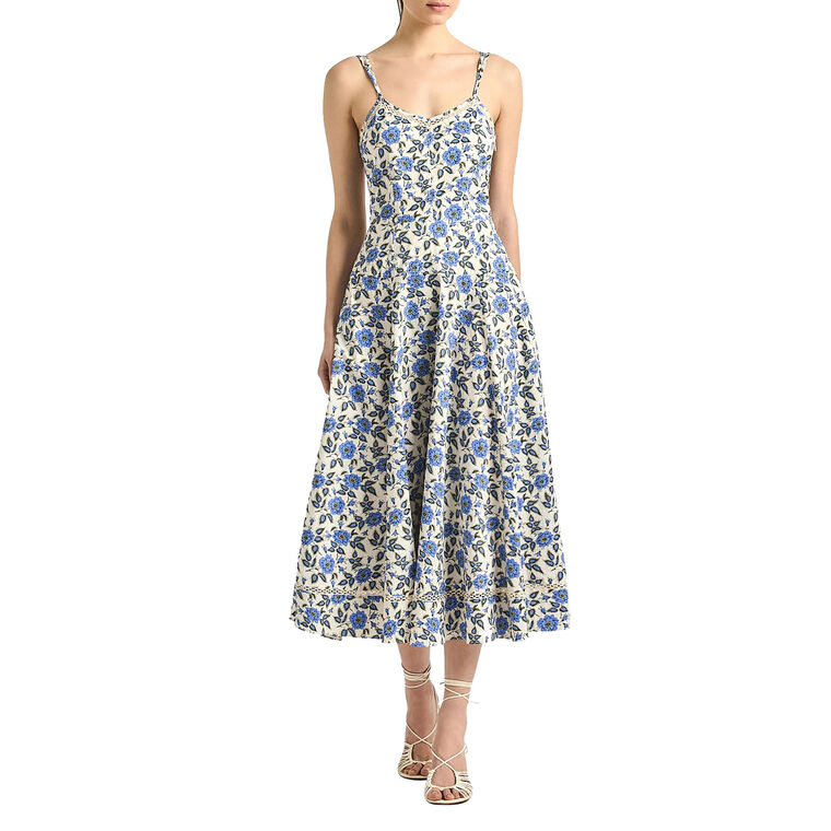 Adair Printed Double Strap Midi Dress image number null