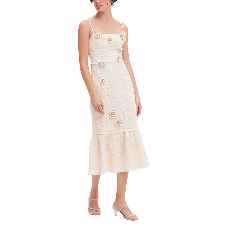 Joy Sleeveless Lace Midi Dress image number null