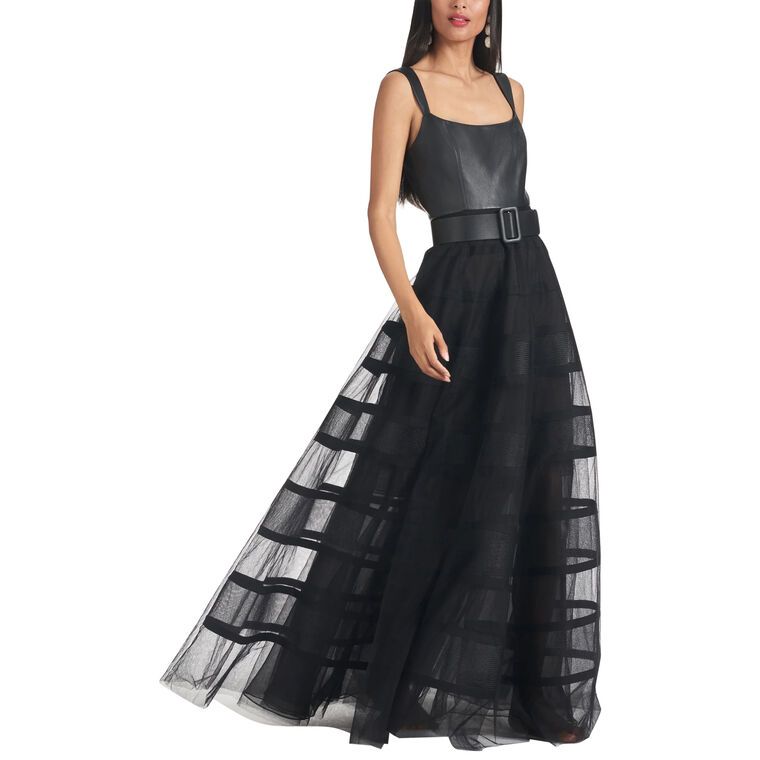 Veruca Vegan Leather Bodice Gown image number null