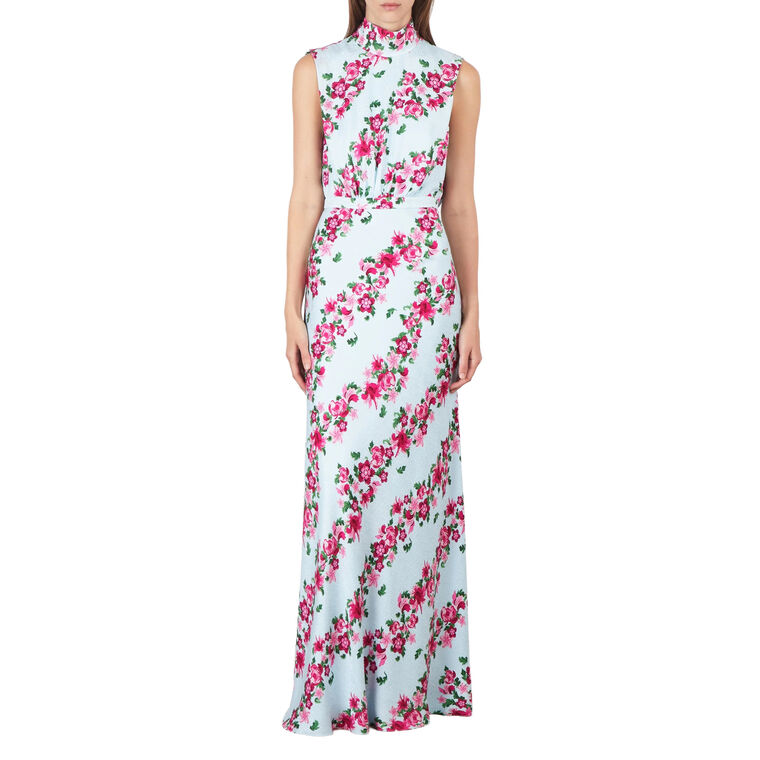 Fleur Sleeveless High-Collar Maxi Dress image number null