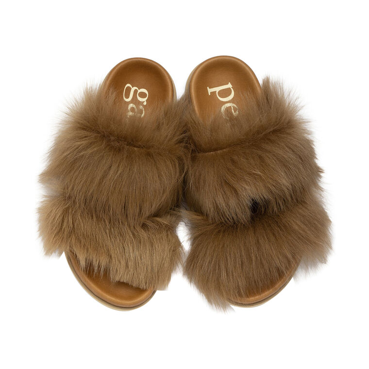Duska Long-Hair Shearling Slide image number null