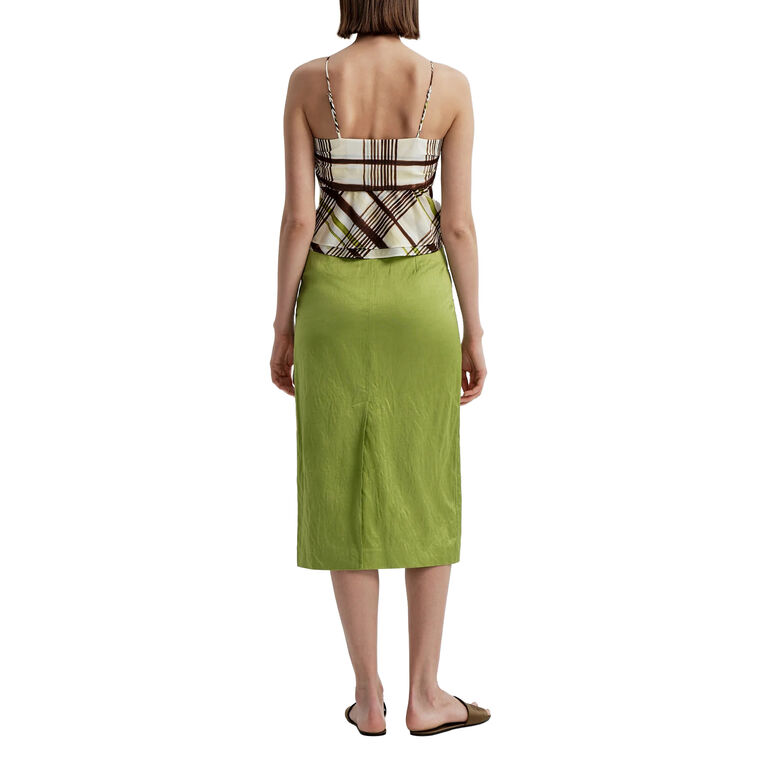 Hailey Sleeveless Plaid Cotton Tie Front Top image number null