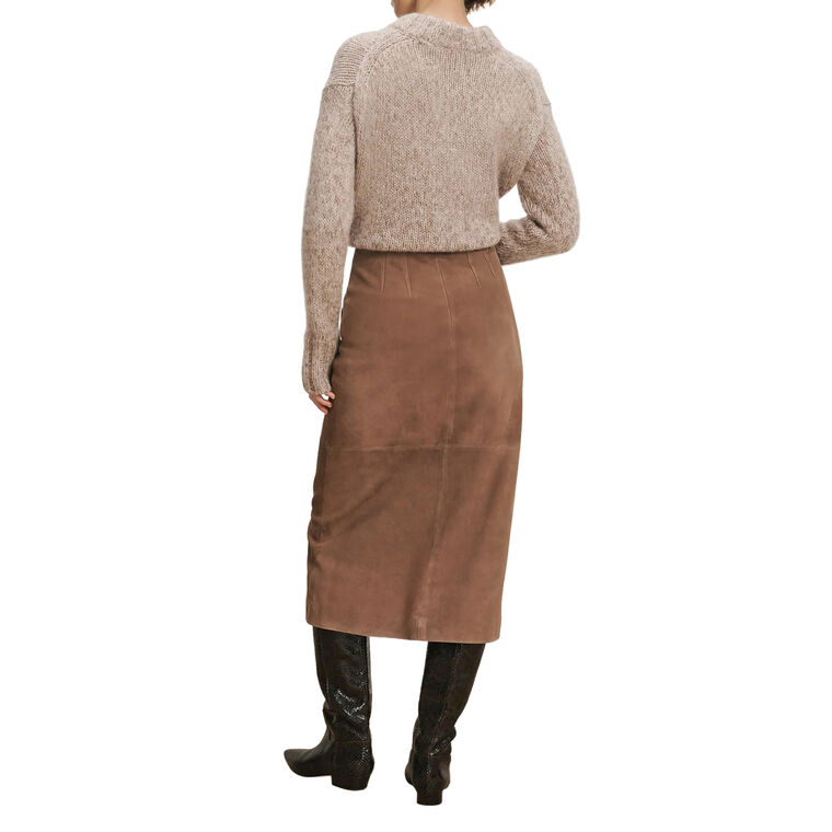 Callisian Suede Midi Skirt image number null