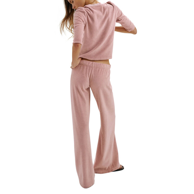 Lito Low-Rise Terrycloth Flare Pants image number null