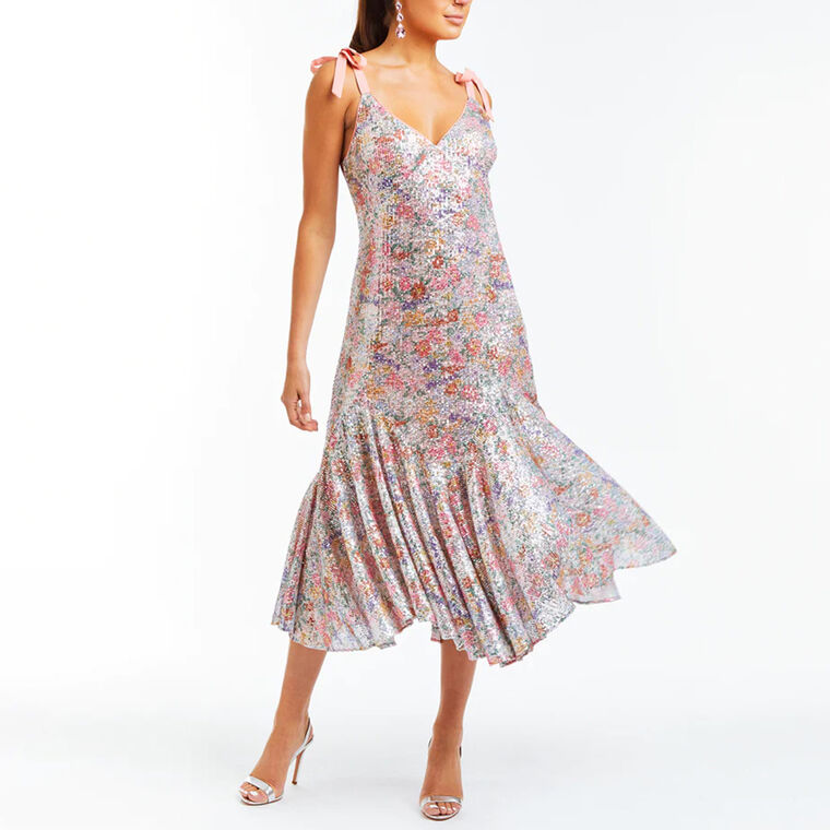 Simone Sequin Midi Dress image number null