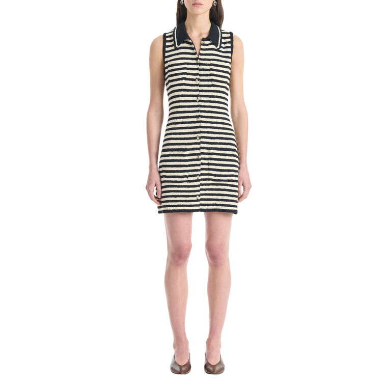 Mamie Sleeveless Striped Knit Mini Dress image number null