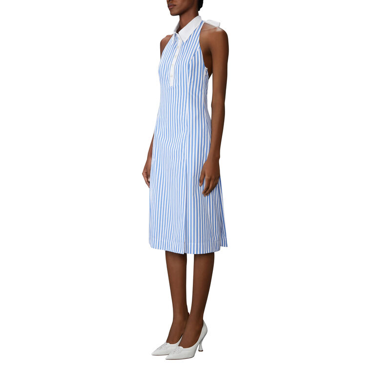 Awning Striped Poplin Polo Halter Dress image number null