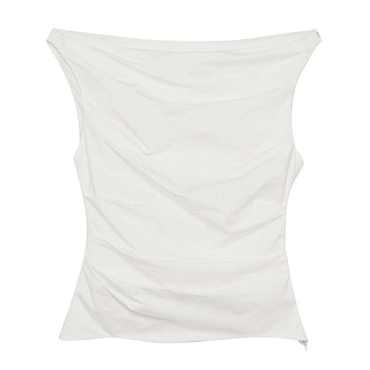 Maisel Sleeveless Draped Cotton Top image number null