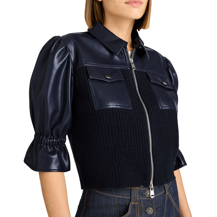 Holly Mixed Media Short Sleeve Jacket image number null
