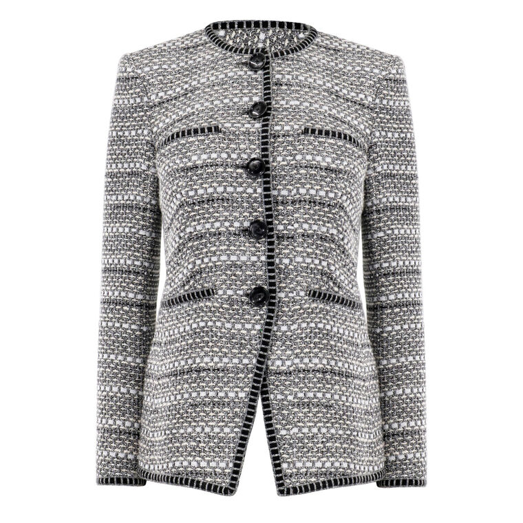 Alessia Metallic Tweed Cutaway Jacket image number null