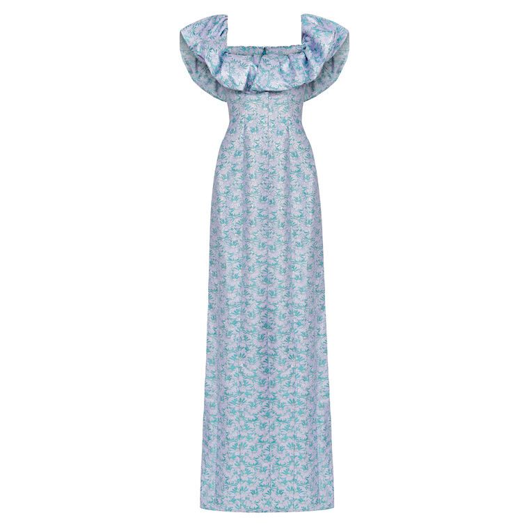 Rowan Daisy Brocade Column Gown image number null