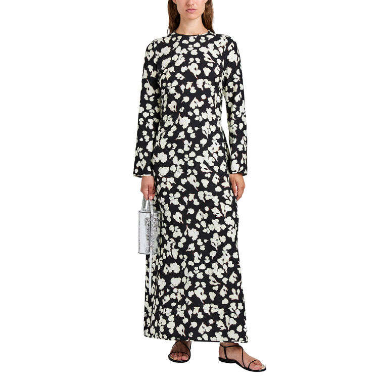 Waverly Long Sleeve Maxi Dress In Printed Soft Twill image number null