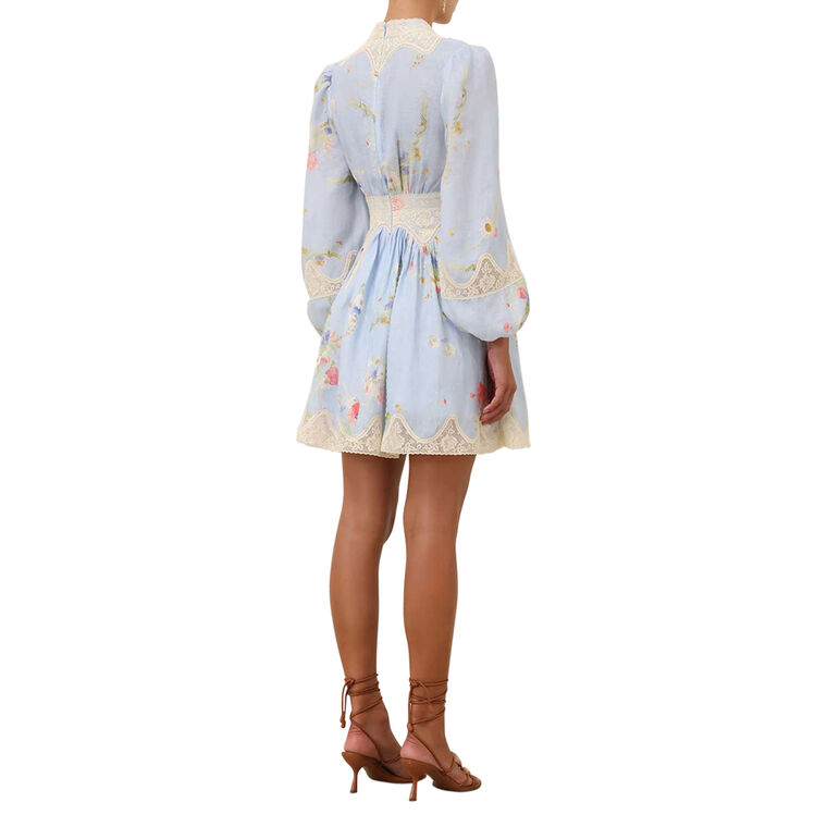 Lucky Lace Plunge Long Sleeve Mini Dress image number null