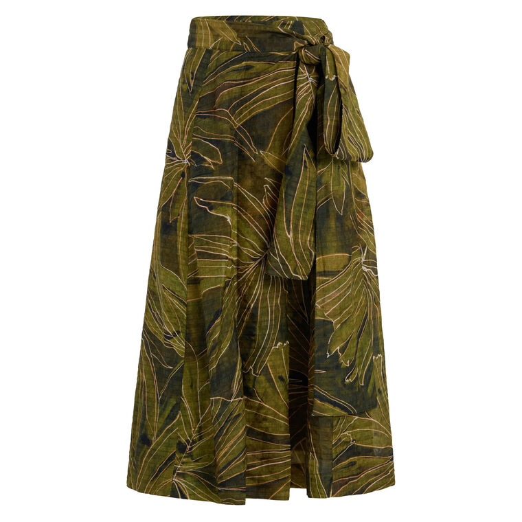 Estine A-Line Wrap Midi Skirt image number null