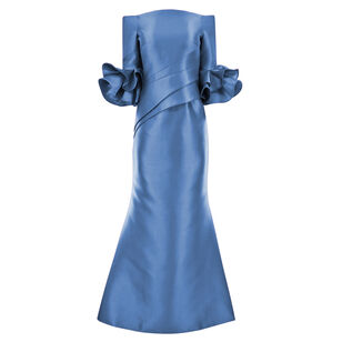 Off Shoulder Gown With Flounce Sleeve