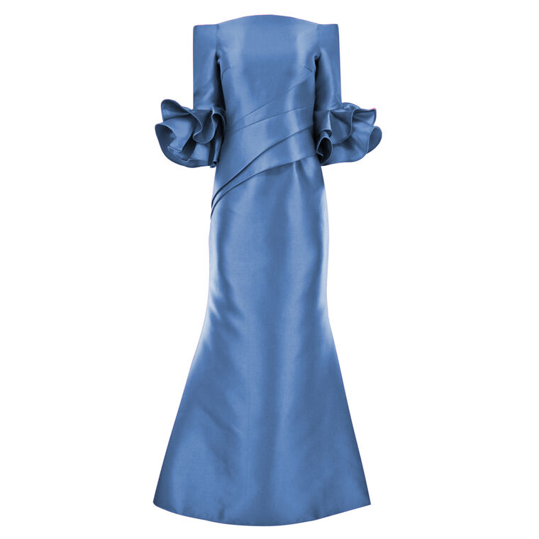 Off Shoulder Gown With Flounce Sleeve image number null