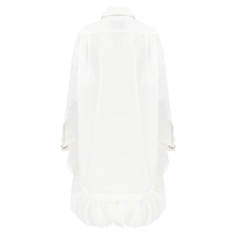 Feather Hem Shirt Dress image number null