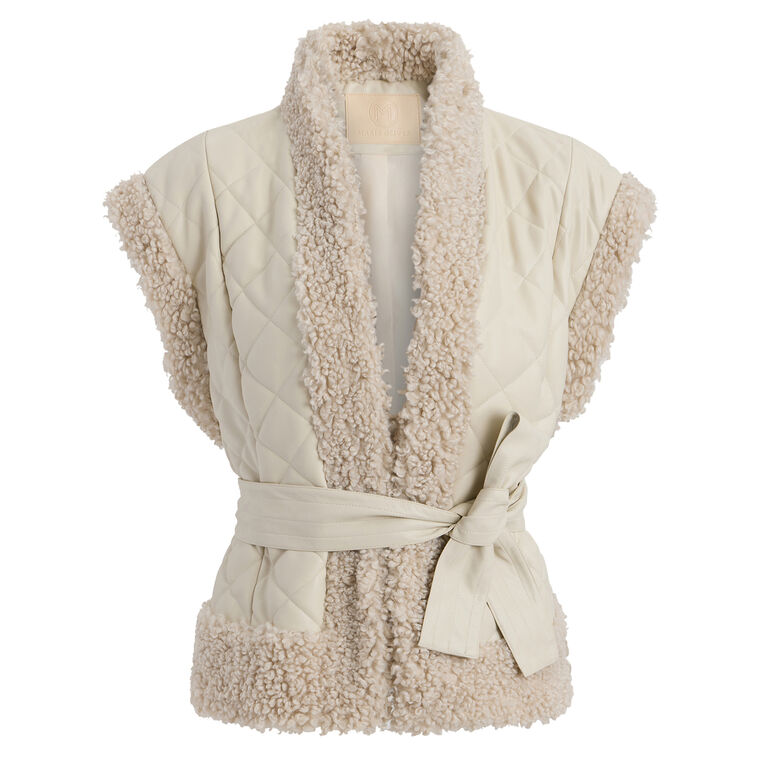 Beatrice Sherpa Trim Belted Vest image number null