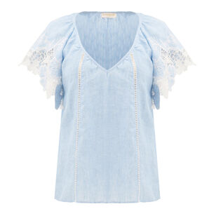 Hillary Embroidered Short Sleeve Blouse