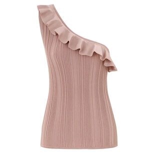 Lucky Metallic Knit Frill Tank