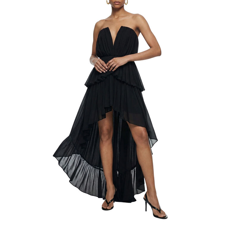 Aly Strapless Tiered High-Low Dress image number null