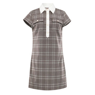 Darby Short Sleeve Collared Patch Pocket Mini Dress