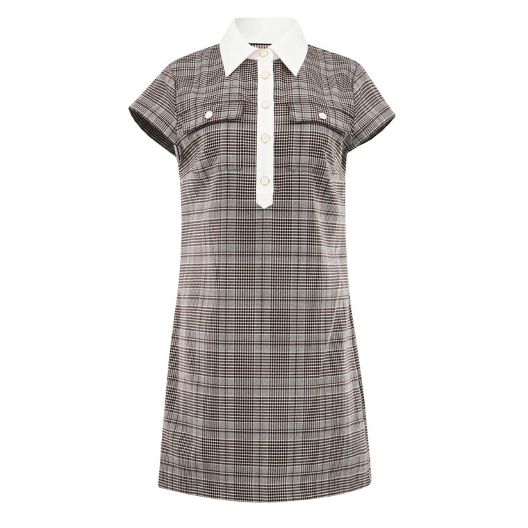 Darby Short Sleeve Collared Patch Pocket Mini Dress image number null