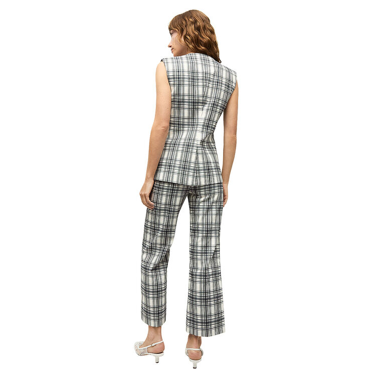 Dova Wide Leg Plaid Pant image number null