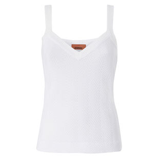 Tank Top With Subtle Chevron Print