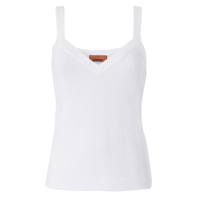 Tank Top With Subtle Chevron Print image number null