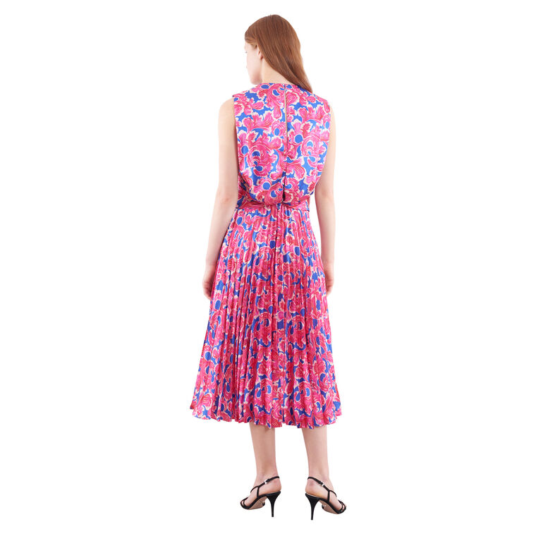 Gwen-B Sleeveless Silk Pleated Midi Dress image number null