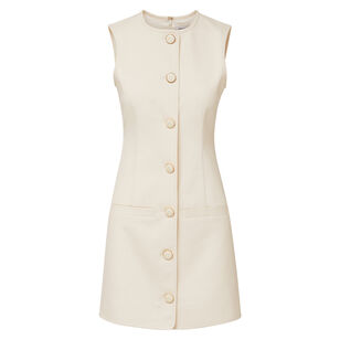 Whistler Button-Down Welt-Pocket A-Line Mini Dress