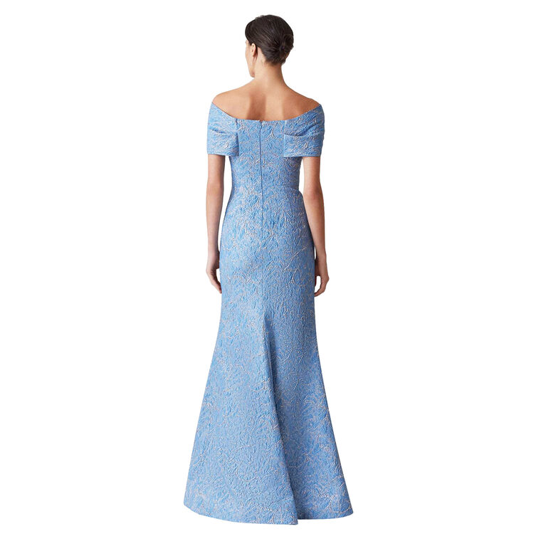 Jacquard Twist Bust Off Shoulder Mermaid Gown image number null