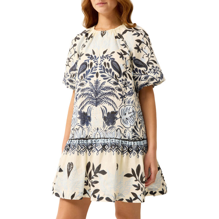 Greta Short Sleeve Drop-Waist Mini Dress image number null