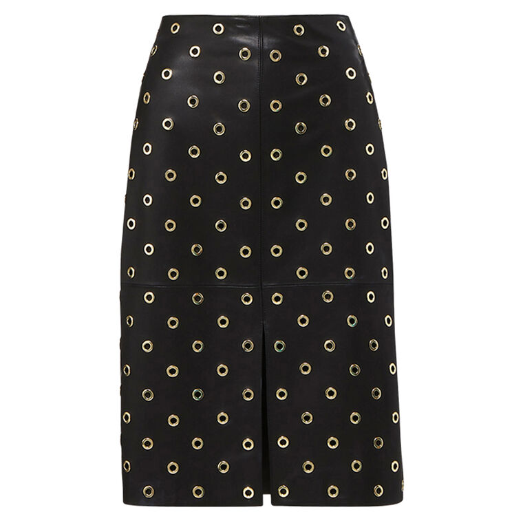 Anderson Leather Grommet Midi Skirt image number null