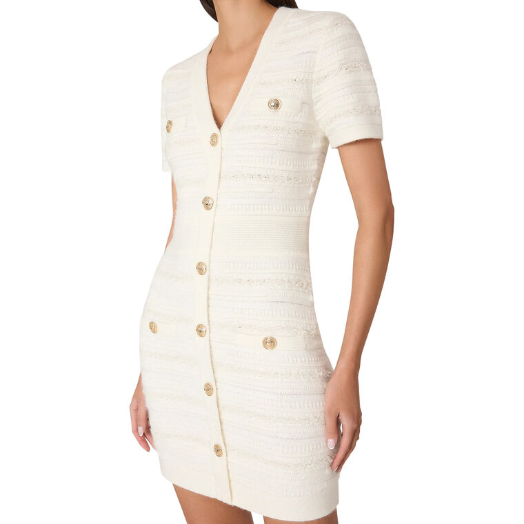 Kennedy Textured V-Neck Knit Mini Dress image number null