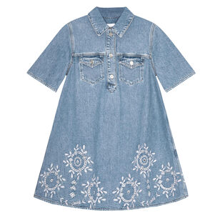 Broderie Anglaise Denim Mini Dress