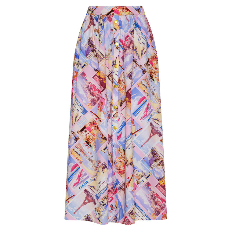 Seina Pleated Midi Skirt image number null