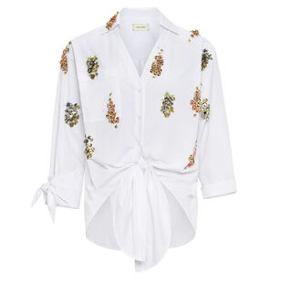 Alfi Sequin-Embroidered Poplin Shirt