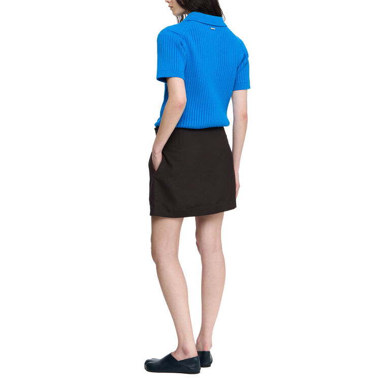 Leather Tab Mini Skirt image number null