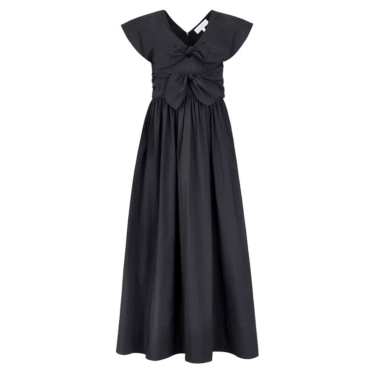 Calista Tie Front Short Sleeve Maxi Dress image number null