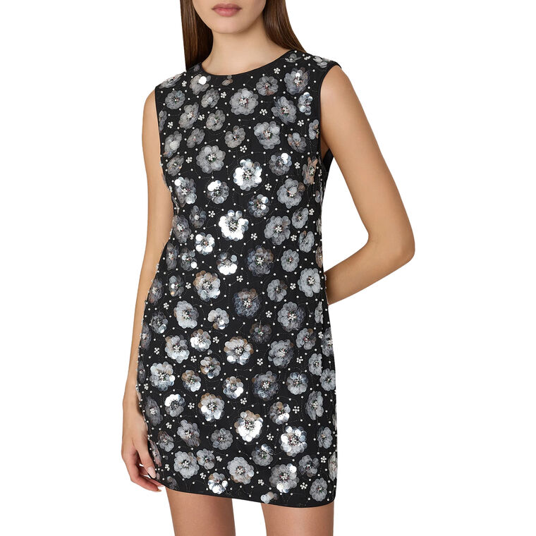 Ivette Fleur Paillette Shift Mini Dress image number null