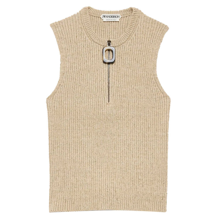 Zipped Knit Tank Top image number null
