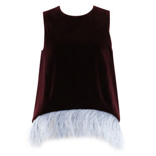 La Scala Top With Feathers