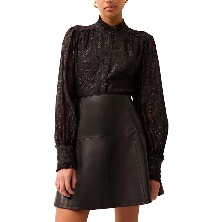 Montana Long Sleeve Metallic Silk Blouse image number null