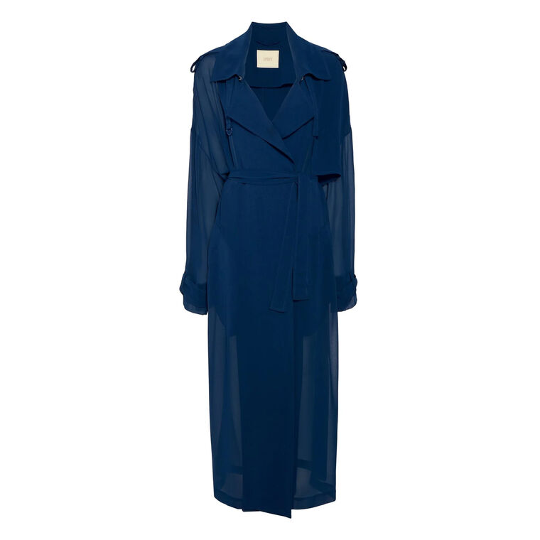 Georgette Double Breasted Trench image number null