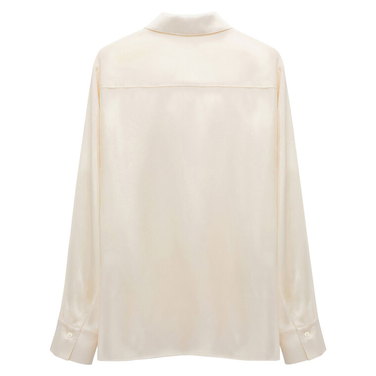 Sense of Shine Long Sleeve Silk Satin Blouse image number null